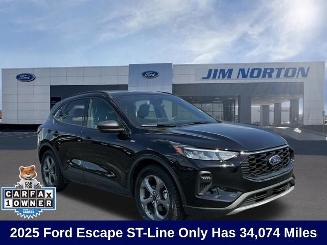 2025 Ford Escape ST-Line in Agate Black Metallic — front three-quarter view