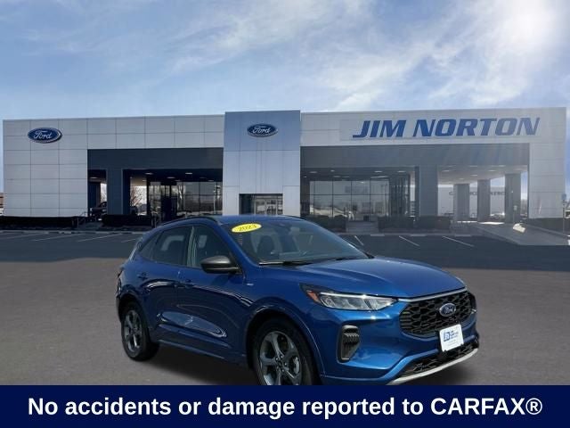 2023 Ford Escape ST-Line in Blue Metallic — front three-quarter view