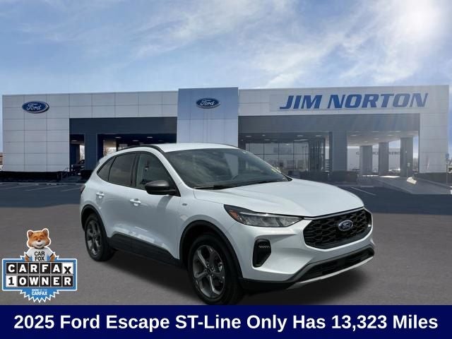 2025 Ford Escape ST-Line in Silver Metallic — front three-quarter view