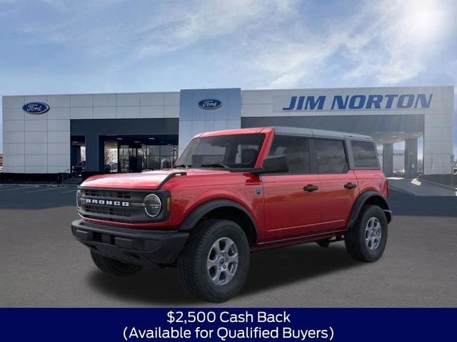 2026 Ford Bronco Big Bend in Ruby Red Metallic — front three-quarter view