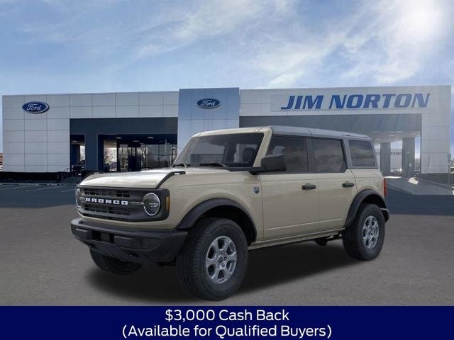 2026 Ford Bronco Big Bend in Desert Sand — front three-quarter view