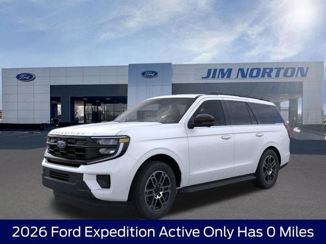 2026 Ford Expedition Active in White Metallic — front three-quarter view