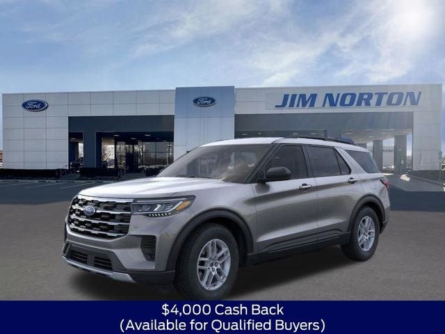 2026 Ford Explorer Active in Gray Metallic — front three-quarter view