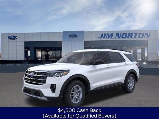 2026 Ford Explorer Active in White Metallic — front three-quarter view