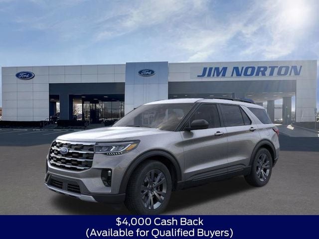 2026 Ford Explorer Active in Gray Metallic — front three-quarter view