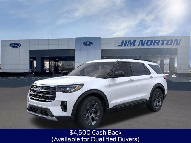 2026 Ford Explorer Active in White Metallic — front three-quarter view