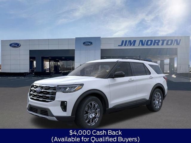 2026 Ford Explorer Active in White Metallic — front three-quarter view