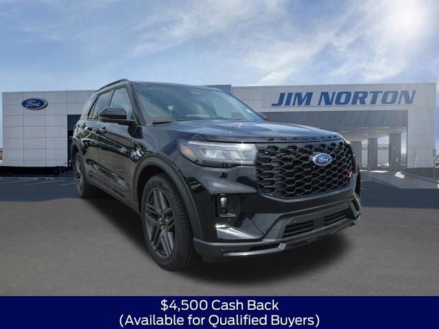 2026 Ford Explorer ST in Black Metallic — front three-quarter view