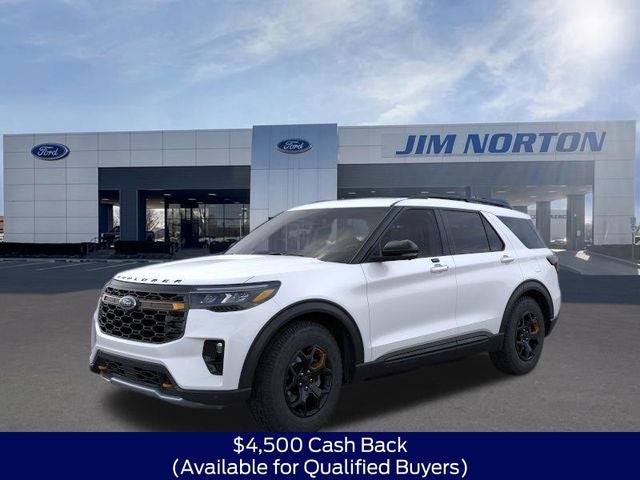 2026 Ford Explorer Tremor in White Metallic — front three-quarter view