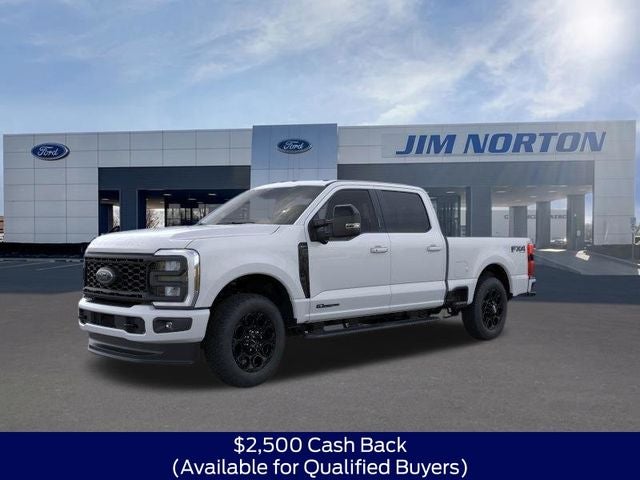 2025 Ford F-250SD Lariat in Oxford White — front three-quarter view
