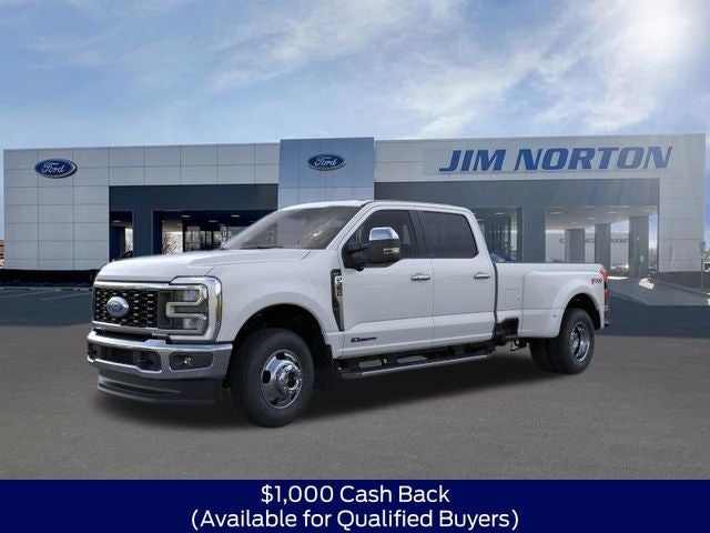 2026 Ford F-350SD Lariat DRW in Oxford White — front three-quarter view