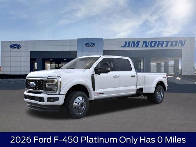 2026 Ford F-450SD Platinum in White Metallic — front three-quarter view