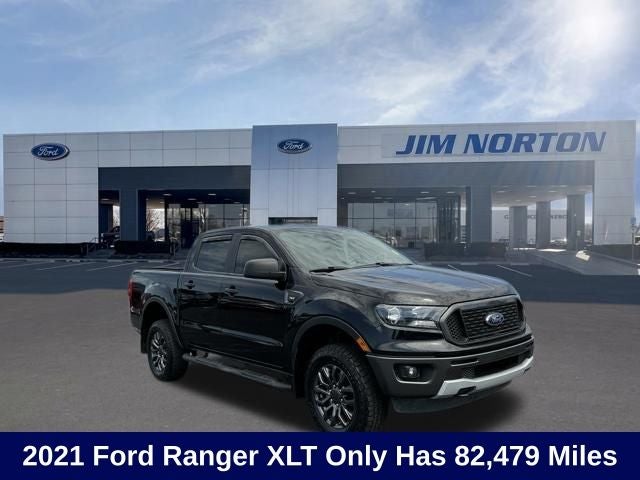 2021 Ford Ranger XLT in Shadow Black — front three-quarter view