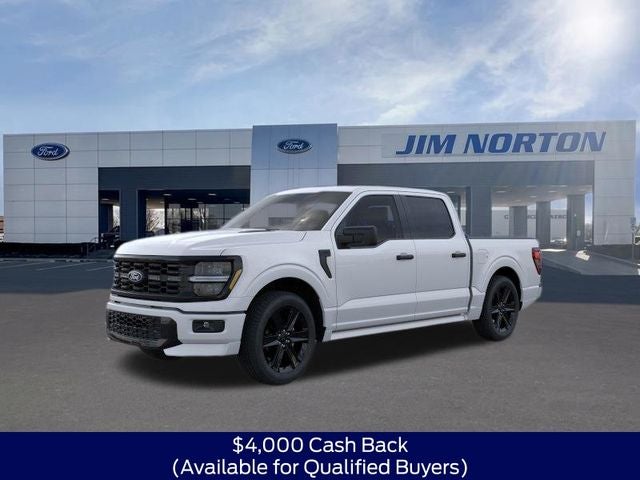 2026 Ford F-150 STX in Oxford White — front three-quarter view