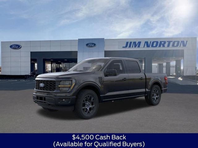 2026 Ford F-150 STX in Black Metallic — front three-quarter view
