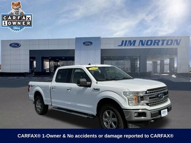 2019 Ford F-150 XLT in Oxford White — front three-quarter view
