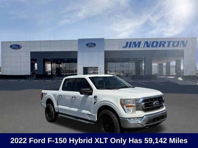 2022 Ford F-150 XLT in Oxford White — front three-quarter view
