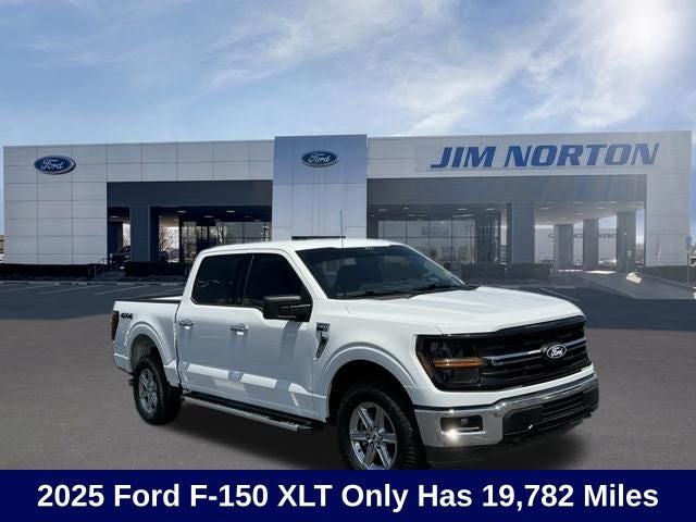 2025 Ford F-150 XLT in Oxford White — front three-quarter view