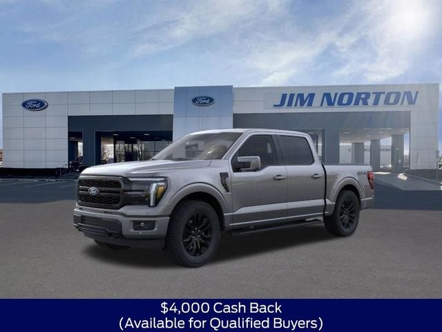 2026 Ford F-150 Lariat in Gray Metallic — front three-quarter view