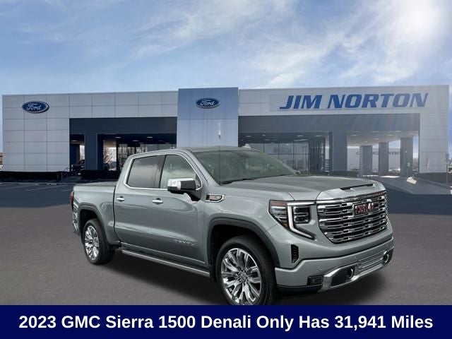 2023 GMC Sierra 1500 Denali in Sterling Metallic — front three-quarter view
