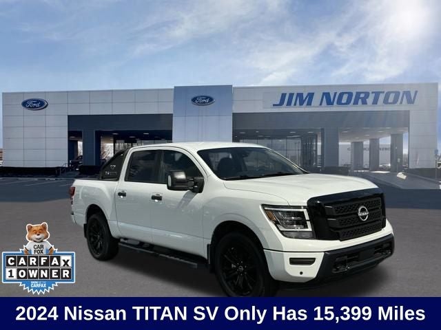 2024 Nissan Titan SV in Glacier White — front three-quarter view