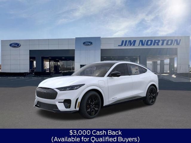 2026 Ford Mustang Mach-E GT in White Metallic — front three-quarter view