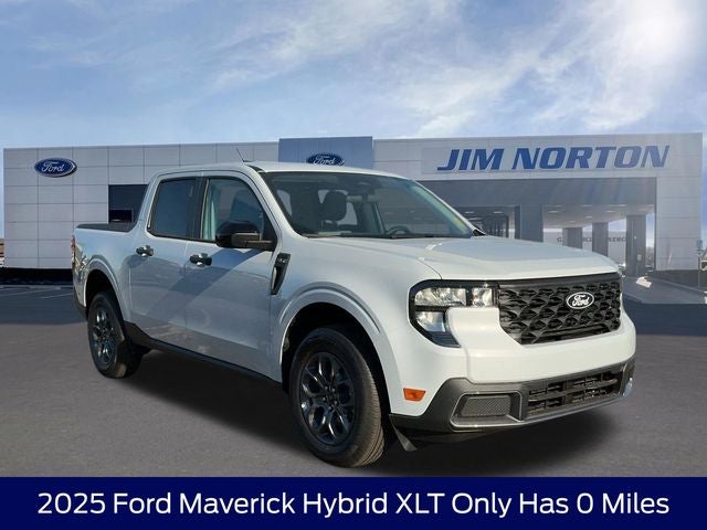 2025 Ford Maverick XLT in White Metallic — front three-quarter view