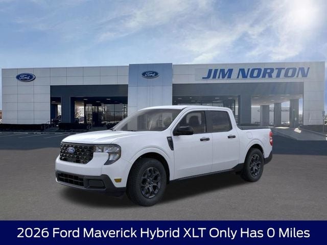 2026 Ford Maverick XLT in White Metallic — front three-quarter view