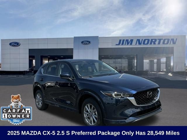 2025 Mazda Mazda CX-5 2.5 S Preferred Package in Crystal Blue — front three-quarter view