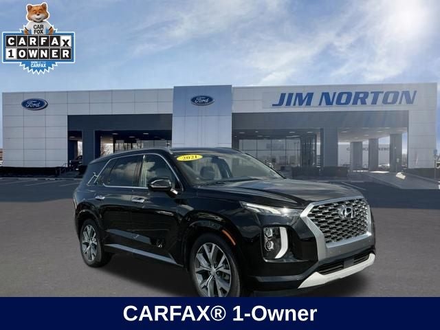 2021 Hyundai Palisade Limited in Black — front three-quarter view